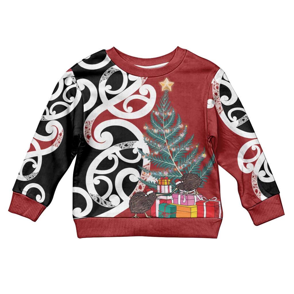 New Zealand Silver Fern Christmas Tree Kid Ugly Christmas Sweater Meri Kirihimete - Aussie Hoodie