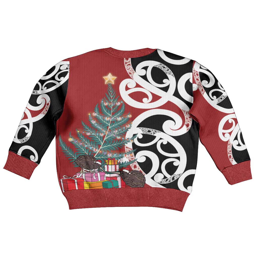 New Zealand Silver Fern Christmas Tree Kid Ugly Christmas Sweater Meri Kirihimete - Aussie Hoodie
