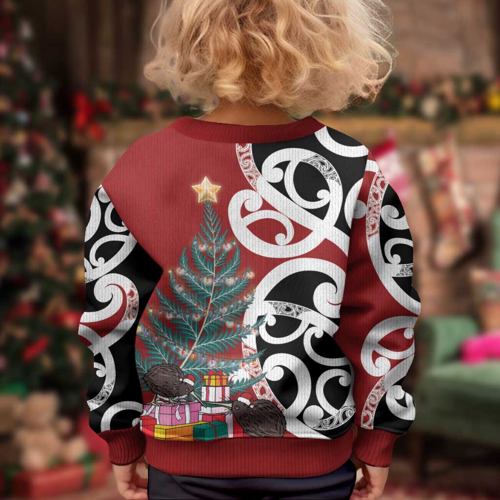 New Zealand Silver Fern Christmas Tree Kid Ugly Christmas Sweater Meri Kirihimete - Aussie Hoodie