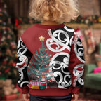 New Zealand Silver Fern Christmas Tree Kid Ugly Christmas Sweater Meri Kirihimete - Aussie Hoodie