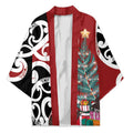 New Zealand Silver Fern Christmas Tree Kimono Meri Kirihimete - Aussie Hoodie