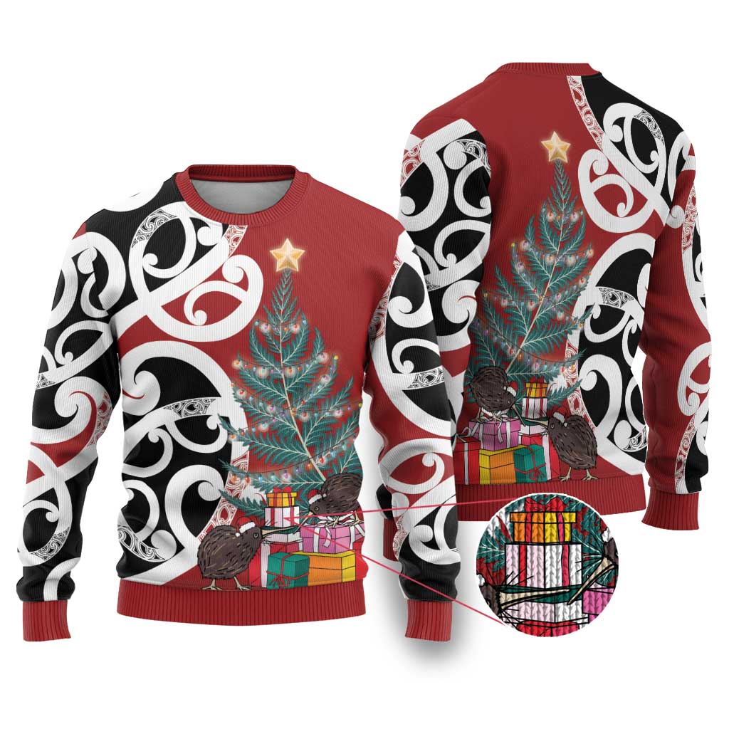 New Zealand Silver Fern Christmas Tree Ugly Christmas Sweater Meri Kirihimete - Aussie Hoodie