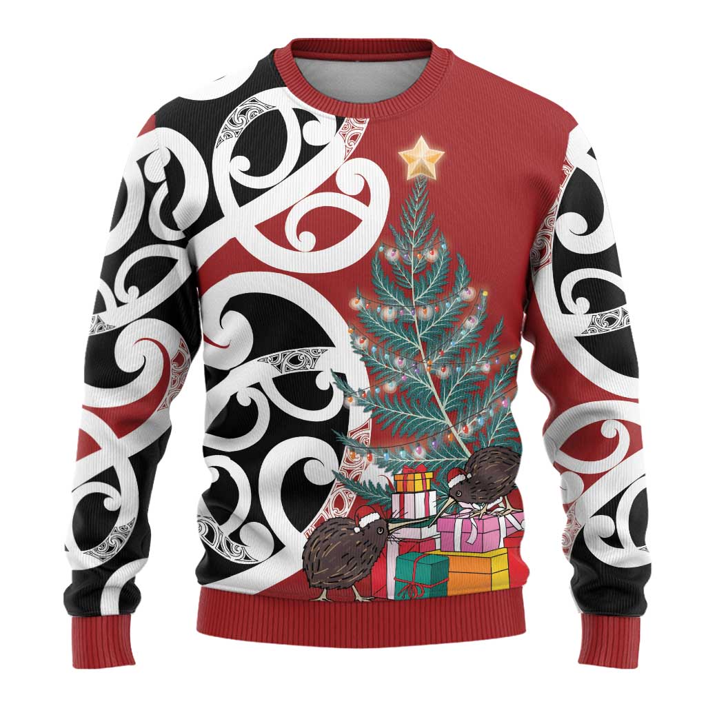 New Zealand Silver Fern Christmas Tree Ugly Christmas Sweater Meri Kirihimete - Aussie Hoodie