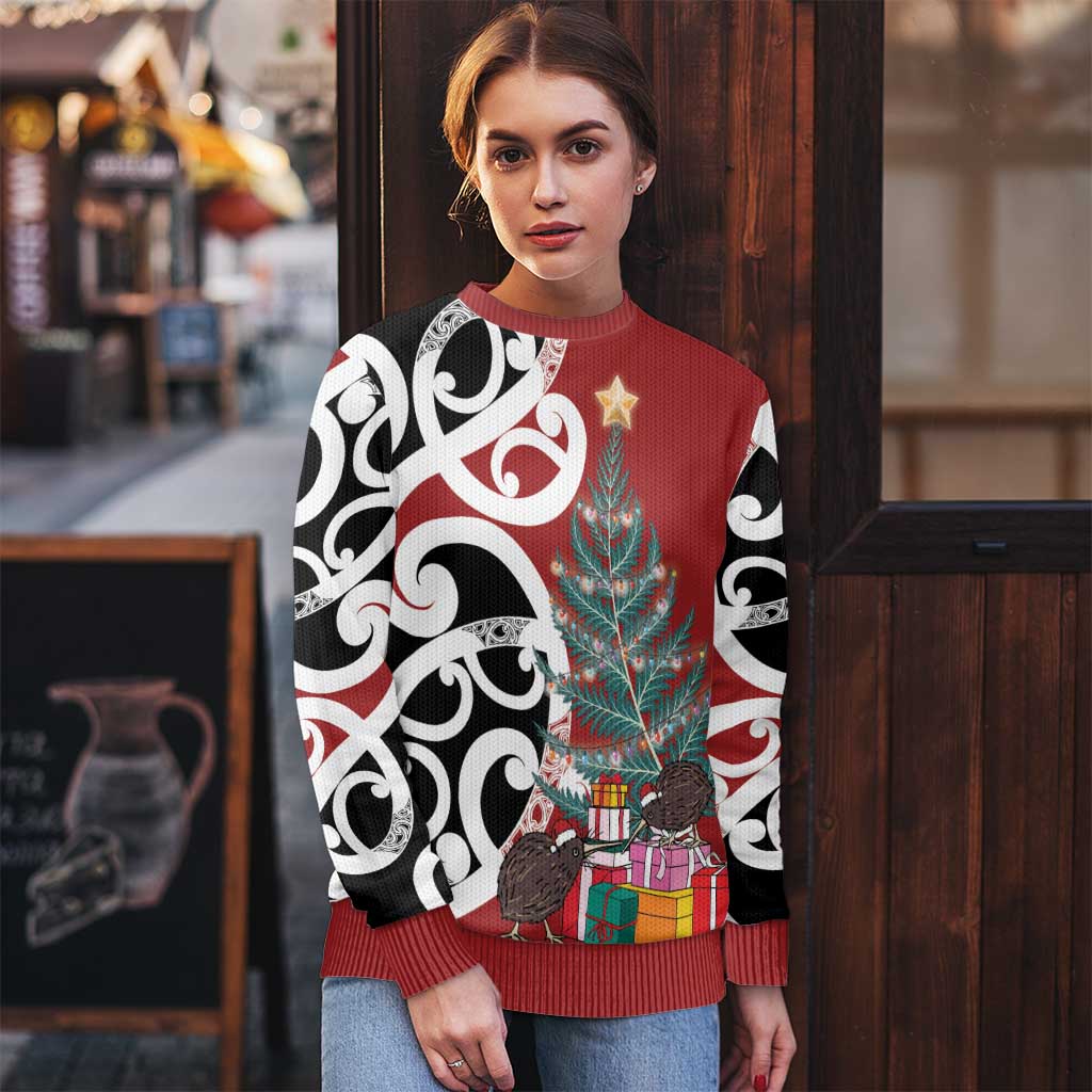 New Zealand Silver Fern Christmas Tree Ugly Christmas Sweater Meri Kirihimete - Aussie Hoodie