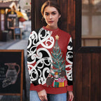 New Zealand Silver Fern Christmas Tree Ugly Christmas Sweater Meri Kirihimete - Aussie Hoodie