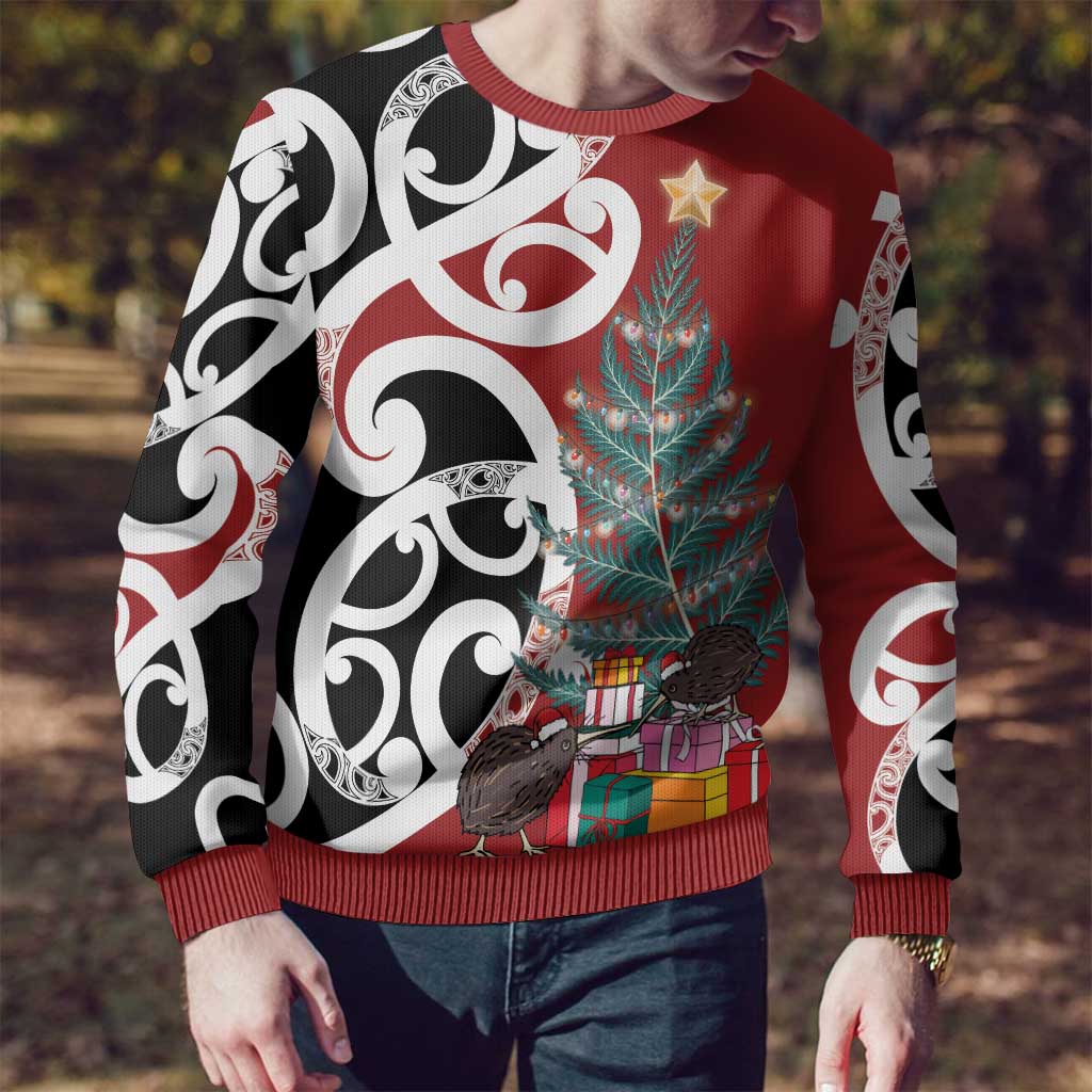 New Zealand Silver Fern Christmas Tree Ugly Christmas Sweater Meri Kirihimete - Aussie Hoodie