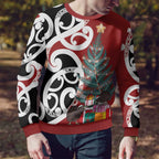 New Zealand Silver Fern Christmas Tree Ugly Christmas Sweater Meri Kirihimete - Aussie Hoodie