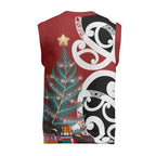 New Zealand Silver Fern Christmas Tree Christmas Knitted V-Neck Vest Meri Kirihimete - Aussie Hoodie