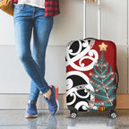 New Zealand Silver Fern Christmas Tree Luggage Cover Meri Kirihimete - Aussie Hoodie
