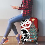 New Zealand Silver Fern Christmas Tree Luggage Cover Meri Kirihimete - Aussie Hoodie
