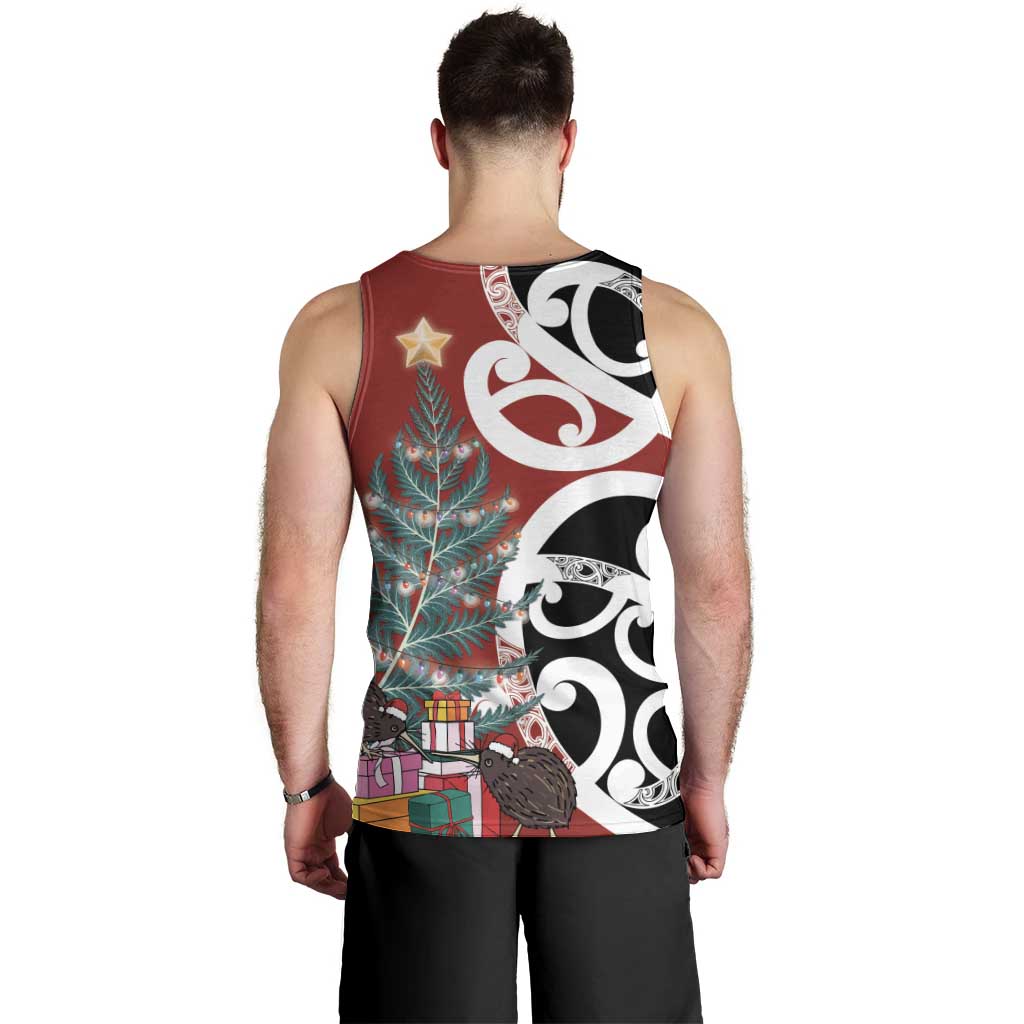 New Zealand Silver Fern Christmas Tree Men Tank Top Meri Kirihimete - Aussie Hoodie