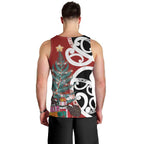 New Zealand Silver Fern Christmas Tree Men Tank Top Meri Kirihimete - Aussie Hoodie