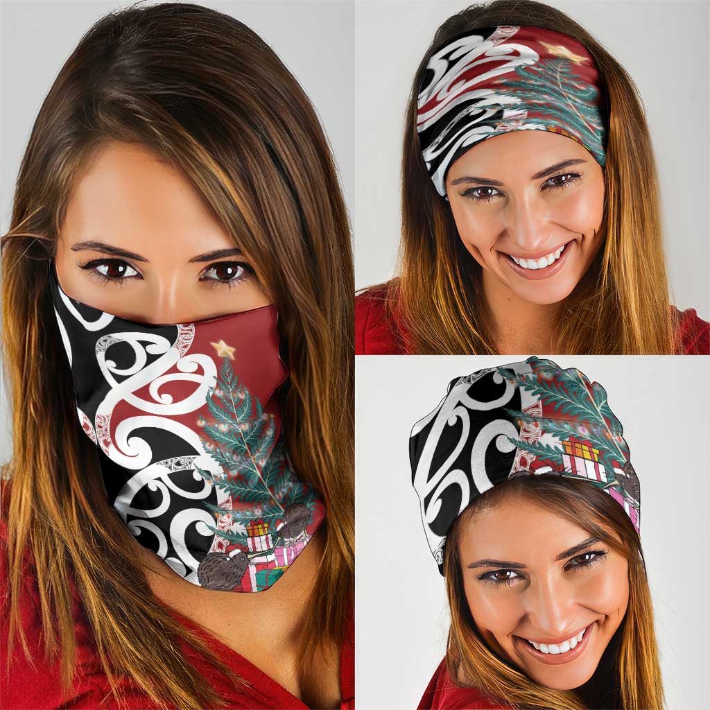 New Zealand Silver Fern Christmas Tree Neck Gaiter Meri Kirihimete - Aussie Hoodie