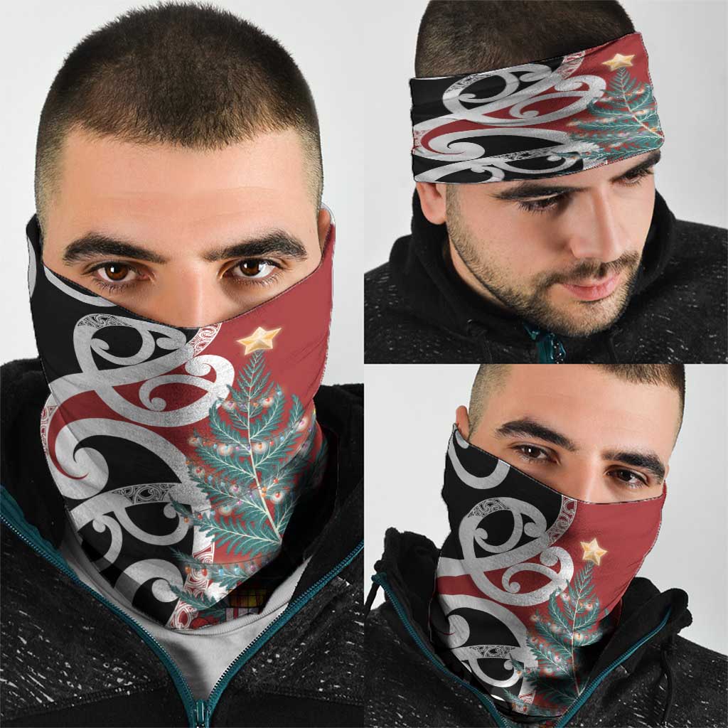 New Zealand Silver Fern Christmas Tree Neck Gaiter Meri Kirihimete - Aussie Hoodie