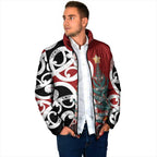 New Zealand Silver Fern Christmas Tree Padded Jacket Meri Kirihimete - Aussie Hoodie