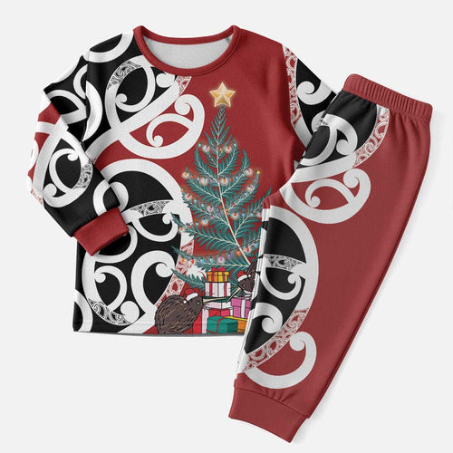 New Zealand Silver Fern Christmas Tree Christmas Pajama Set Meri Kirihimete - Aussie Hoodie