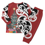 New Zealand Silver Fern Christmas Tree Christmas Pajama Set Meri Kirihimete - Aussie Hoodie