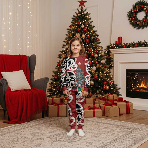 New Zealand Silver Fern Christmas Tree Christmas Pajama Set Meri Kirihimete - Aussie Hoodie