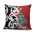 New Zealand Silver Fern Christmas Tree Pillow Cover Meri Kirihimete - Aussie Hoodie