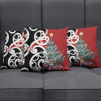 New Zealand Silver Fern Christmas Tree Pillow Cover Meri Kirihimete - Aussie Hoodie