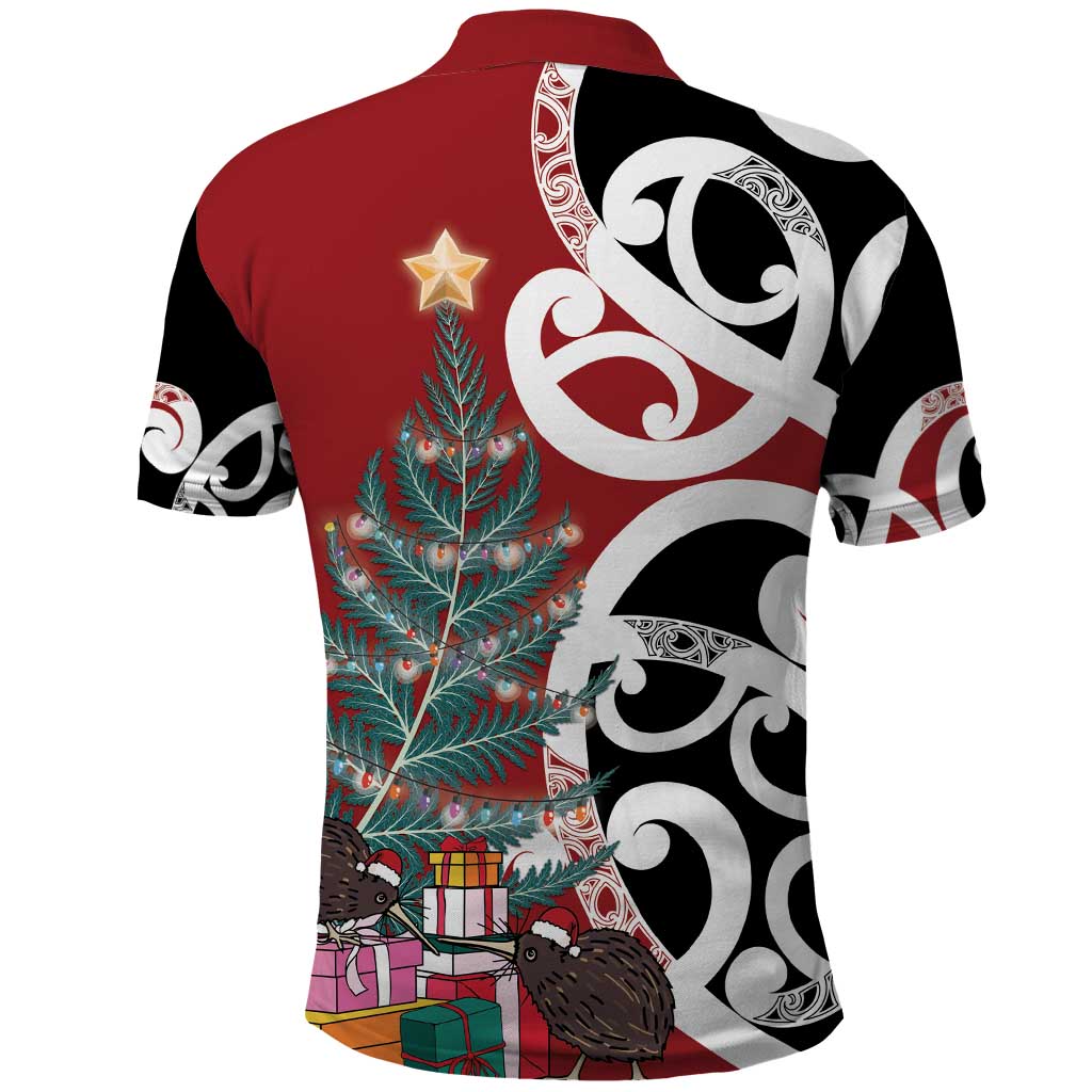 New Zealand Silver Fern Christmas Tree Polo Shirt Meri Kirihimete - Aussie Hoodie