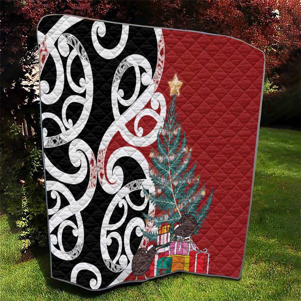 New Zealand Silver Fern Christmas Tree Quilt Meri Kirihimete - Aussie Hoodie