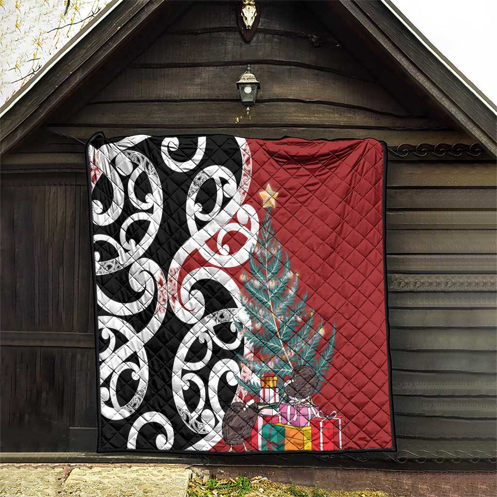 New Zealand Silver Fern Christmas Tree Quilt Meri Kirihimete - Aussie Hoodie