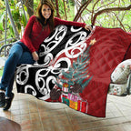 New Zealand Silver Fern Christmas Tree Quilt Meri Kirihimete - Aussie Hoodie