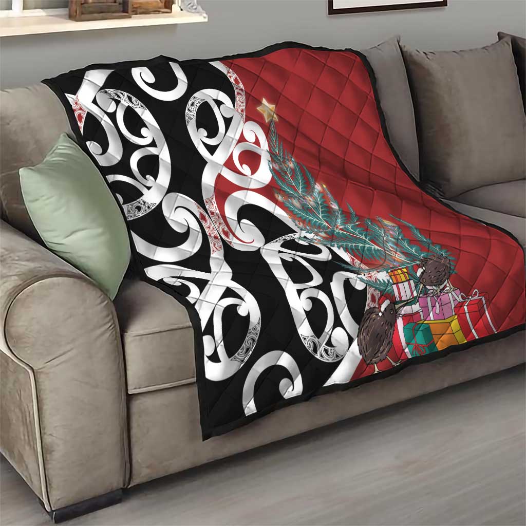 New Zealand Silver Fern Christmas Tree Quilt Meri Kirihimete - Aussie Hoodie