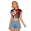 New Zealand Silver Fern Christmas Tree Raglan Cropped T Shirt Meri Kirihimete - Aussie Hoodie