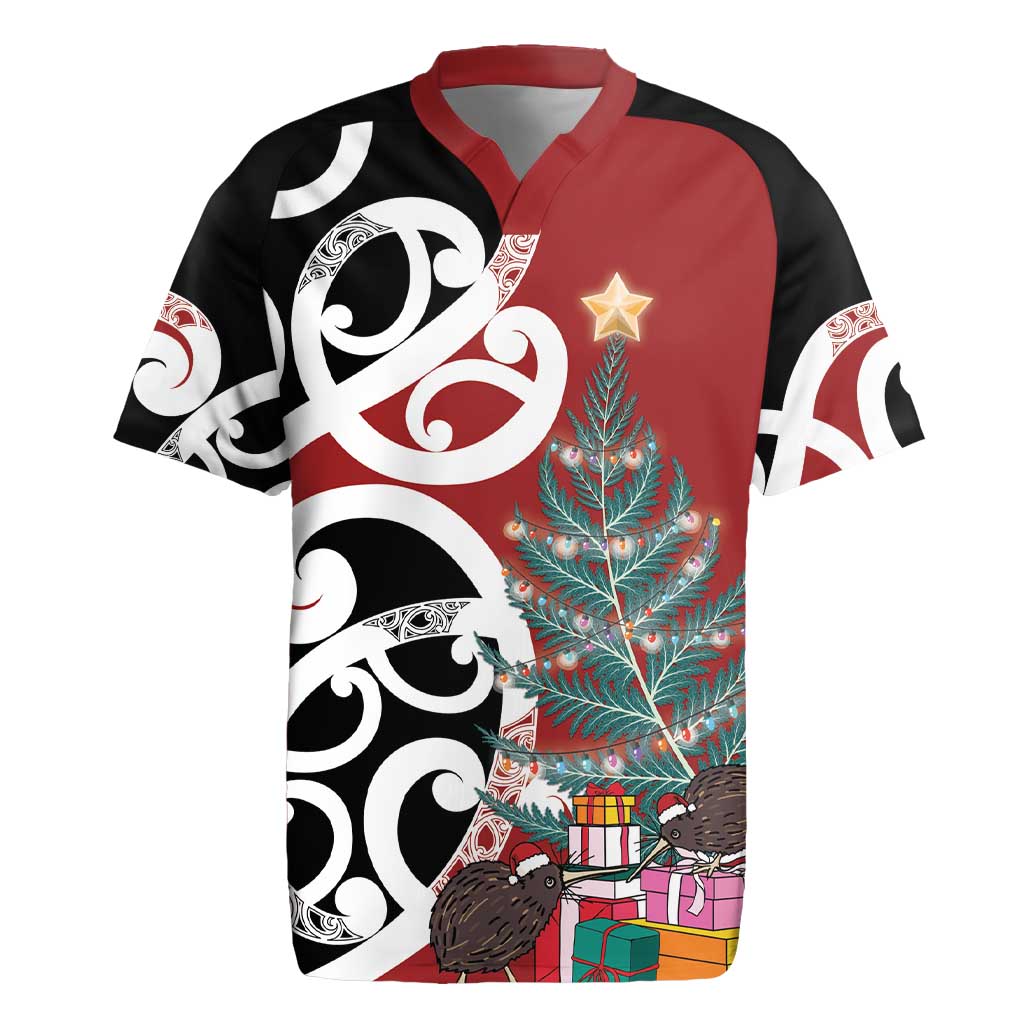 New Zealand Silver Fern Christmas Tree Rugby Jersey Meri Kirihimete - Aussie Hoodie