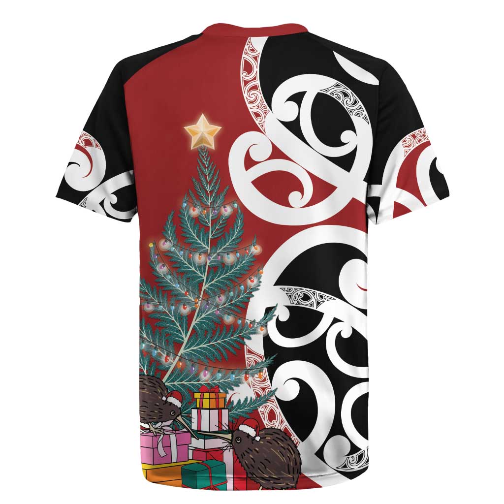 New Zealand Silver Fern Christmas Tree Rugby Jersey Meri Kirihimete - Aussie Hoodie