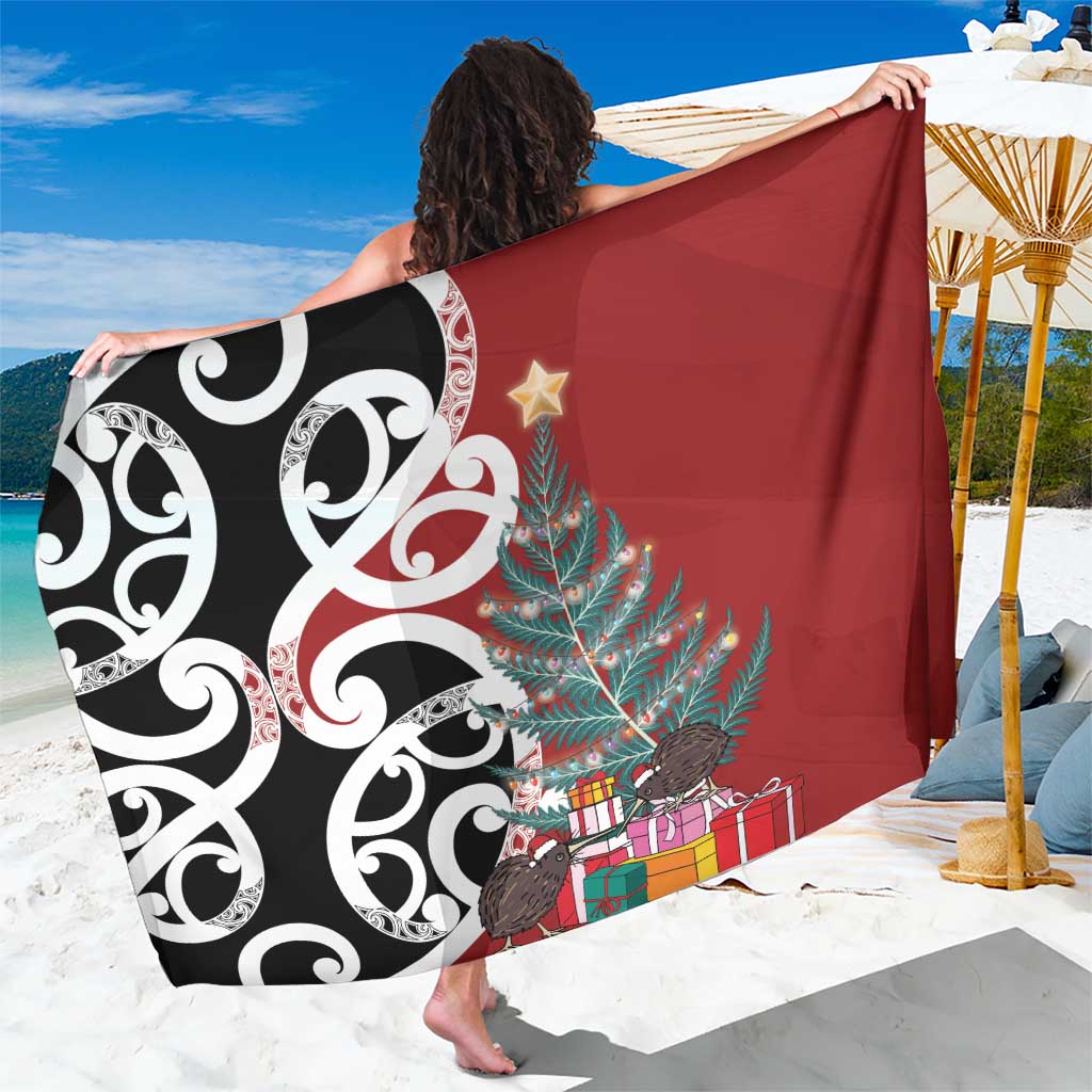 New Zealand Silver Fern Christmas Tree Sarong Meri Kirihimete - Aussie Hoodie