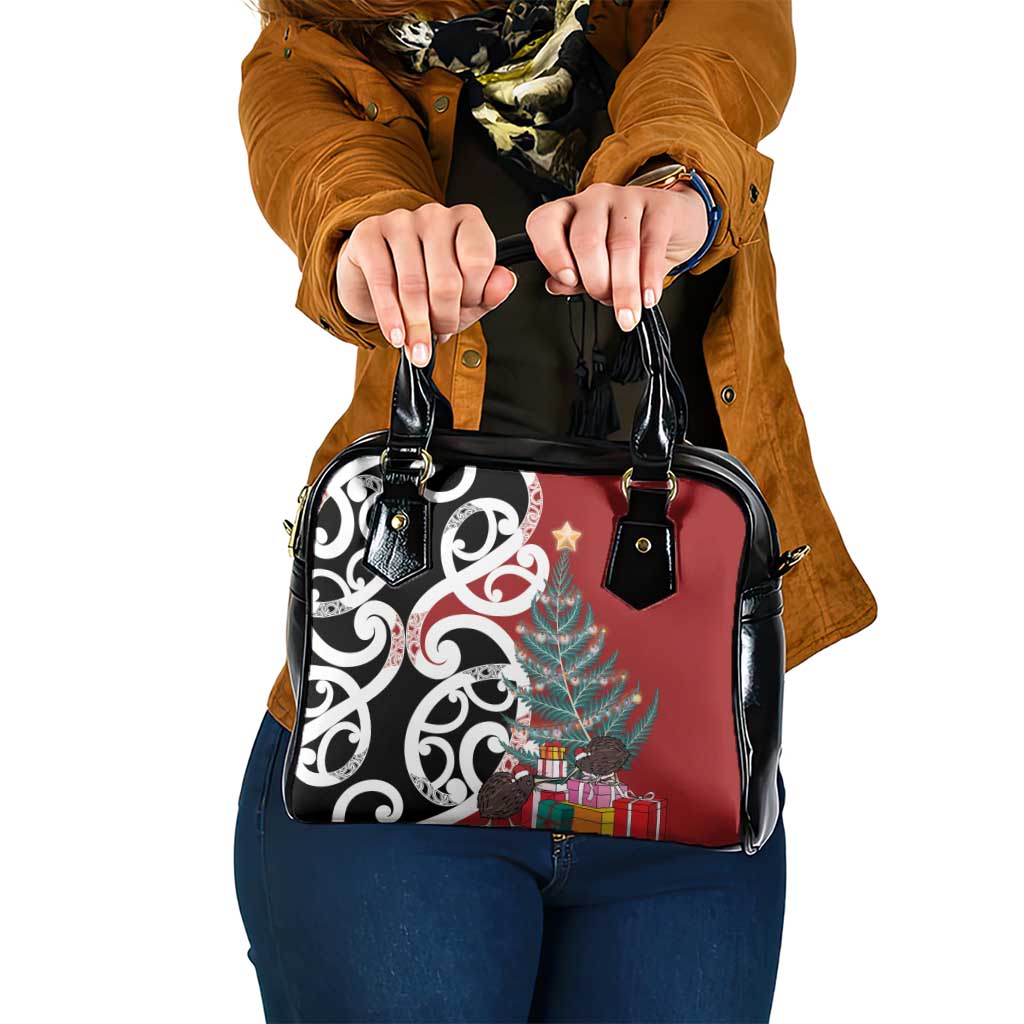 New Zealand Silver Fern Christmas Tree Shoulder Handbag Meri Kirihimete - Aussie Hoodie