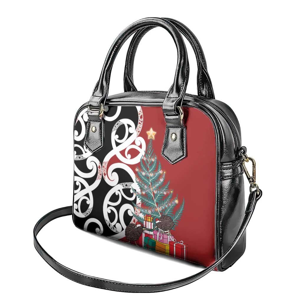New Zealand Silver Fern Christmas Tree Shoulder Handbag Meri Kirihimete - Aussie Hoodie