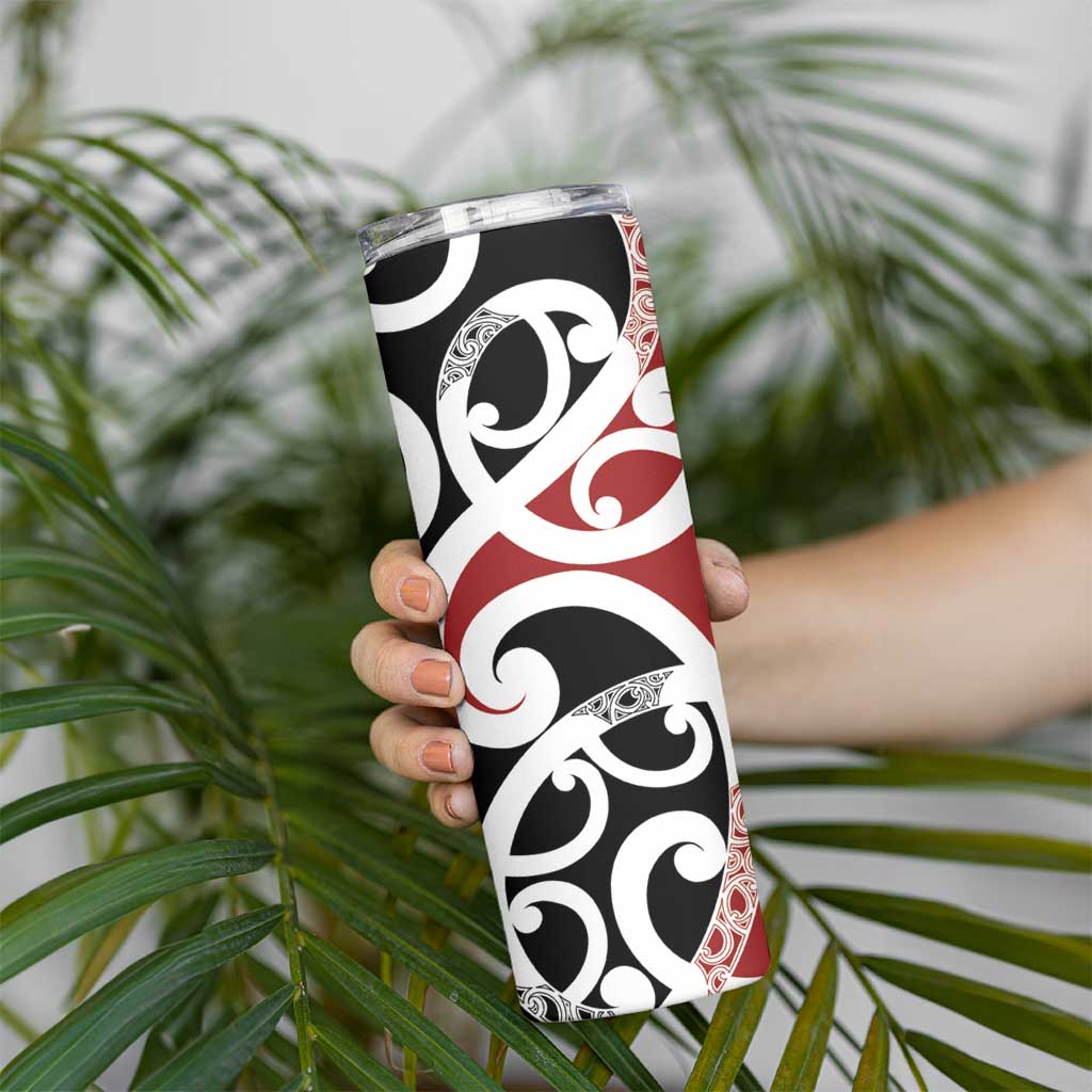 New Zealand Silver Fern Christmas Tree Skinny Tumbler Meri Kirihimete - Aussie Hoodie