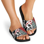 New Zealand Silver Fern Christmas Tree Slide Sandals Meri Kirihimete - Aussie Hoodie