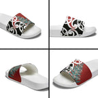 New Zealand Silver Fern Christmas Tree Slide Sandals Meri Kirihimete - Aussie Hoodie