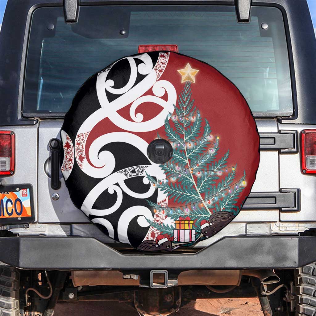 New Zealand Silver Fern Christmas Tree Spare Tire Cover Meri Kirihimete - Aussie Hoodie