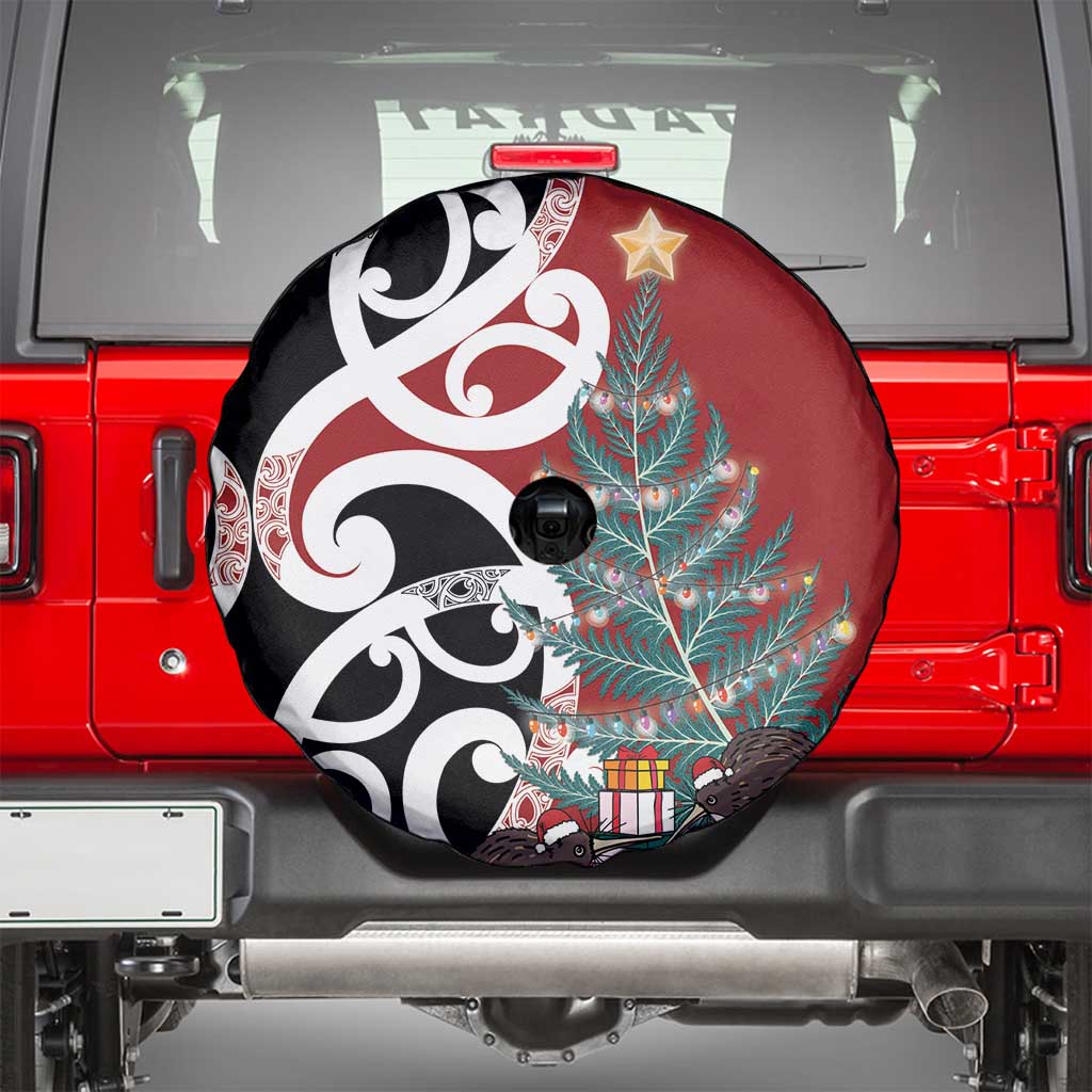 New Zealand Silver Fern Christmas Tree Spare Tire Cover Meri Kirihimete - Aussie Hoodie