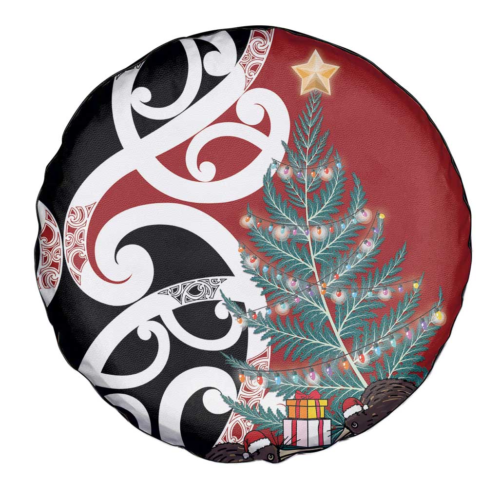 New Zealand Silver Fern Christmas Tree Spare Tire Cover Meri Kirihimete - Aussie Hoodie