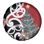 New Zealand Silver Fern Christmas Tree Spare Tire Cover Meri Kirihimete - Aussie Hoodie