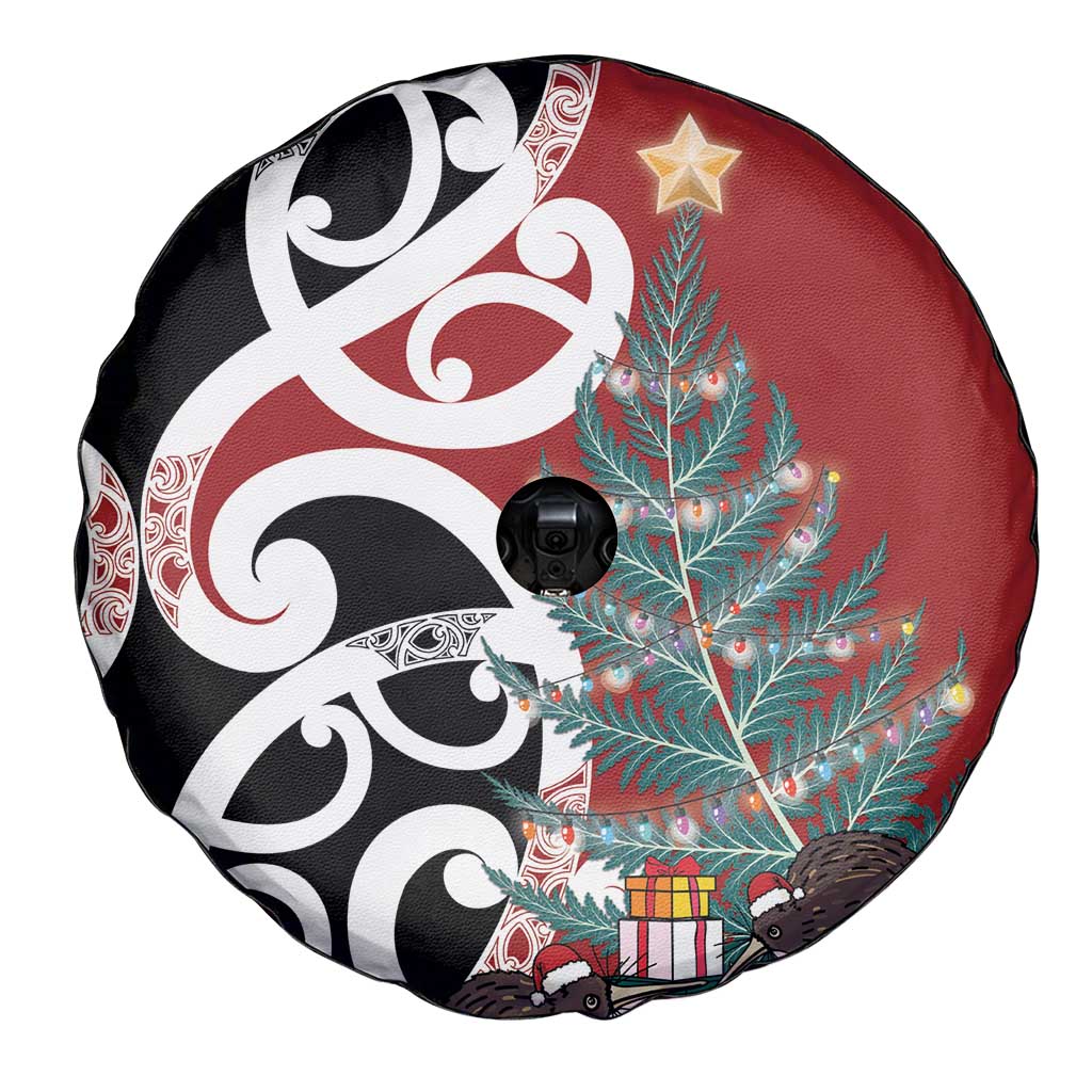 New Zealand Silver Fern Christmas Tree Spare Tire Cover Meri Kirihimete - Aussie Hoodie