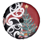 New Zealand Silver Fern Christmas Tree Spare Tire Cover Meri Kirihimete - Aussie Hoodie