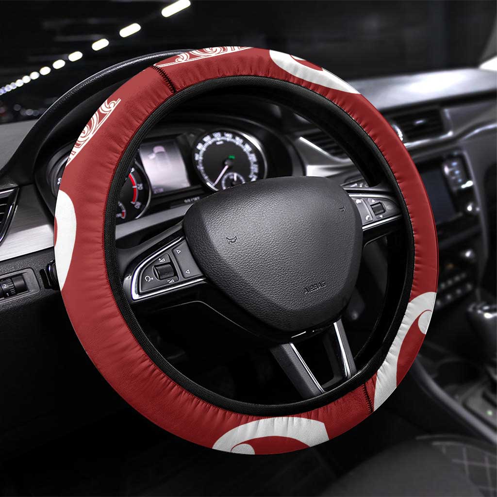 New Zealand Silver Fern Christmas Tree Steering Wheel Cover Meri Kirihimete - Aussie Hoodie