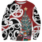 New Zealand Silver Fern Christmas Tree Sweatshirt Meri Kirihimete - Aussie Hoodie