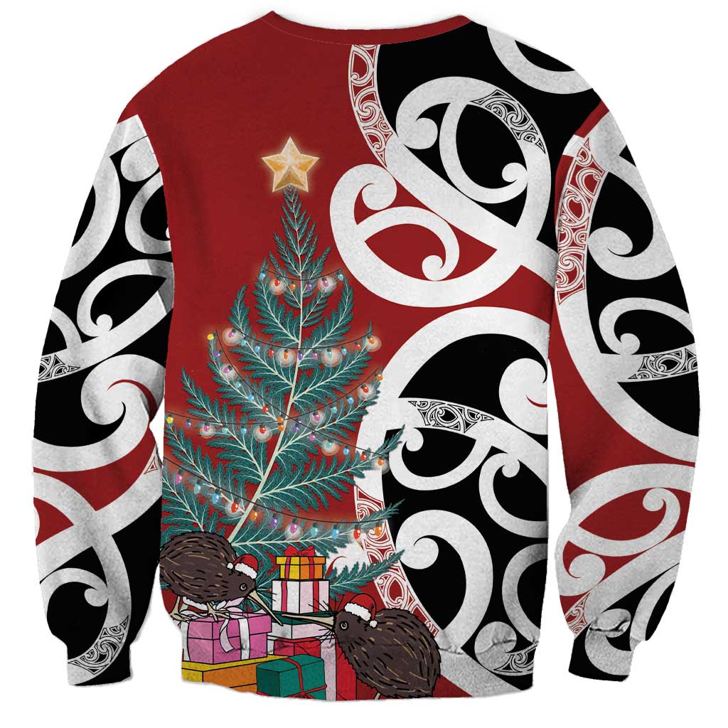 New Zealand Silver Fern Christmas Tree Sweatshirt Meri Kirihimete - Aussie Hoodie