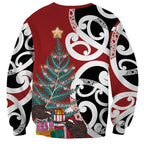 New Zealand Silver Fern Christmas Tree Sweatshirt Meri Kirihimete - Aussie Hoodie