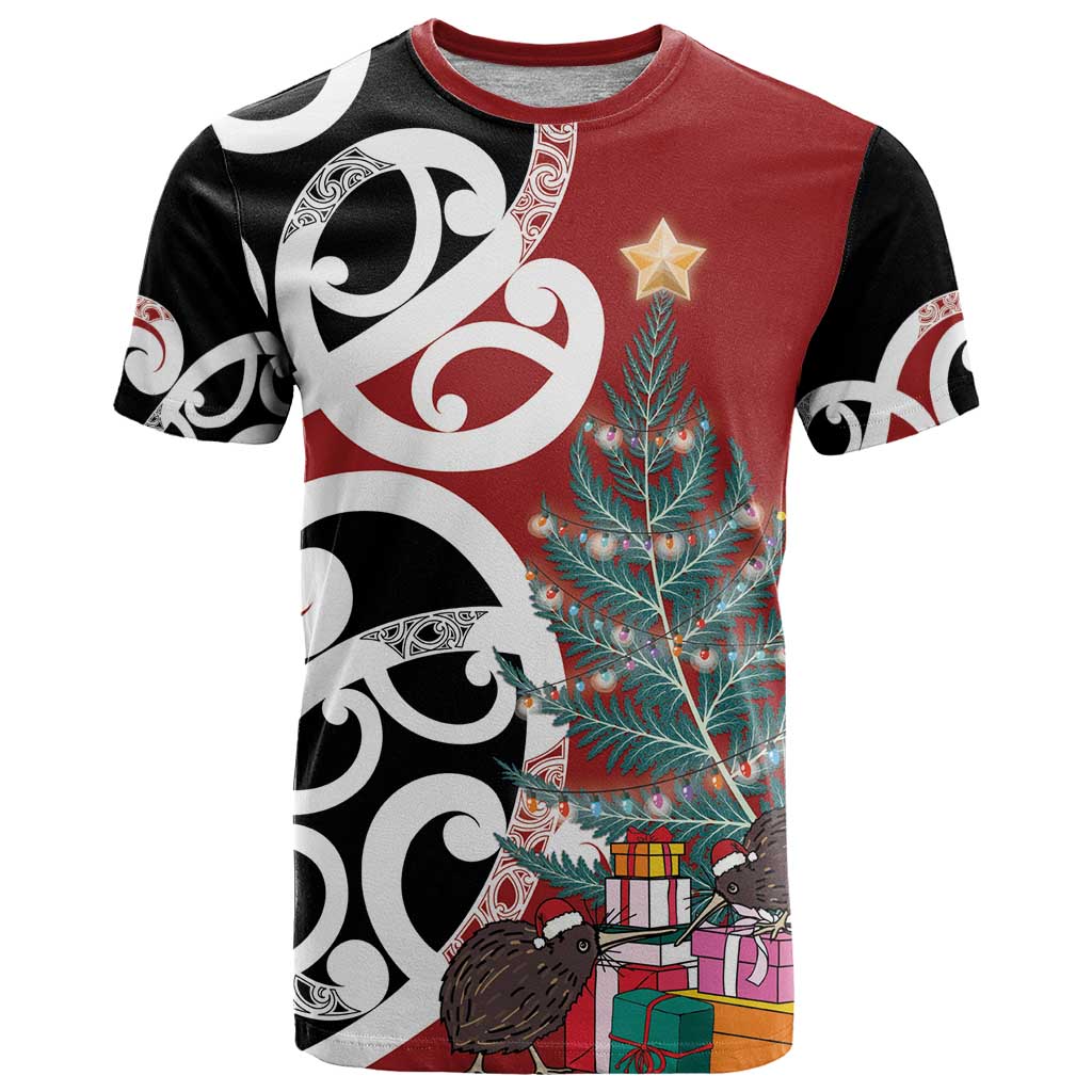 New Zealand Silver Fern Christmas Tree T Shirt Meri Kirihimete - Aussie Hoodie