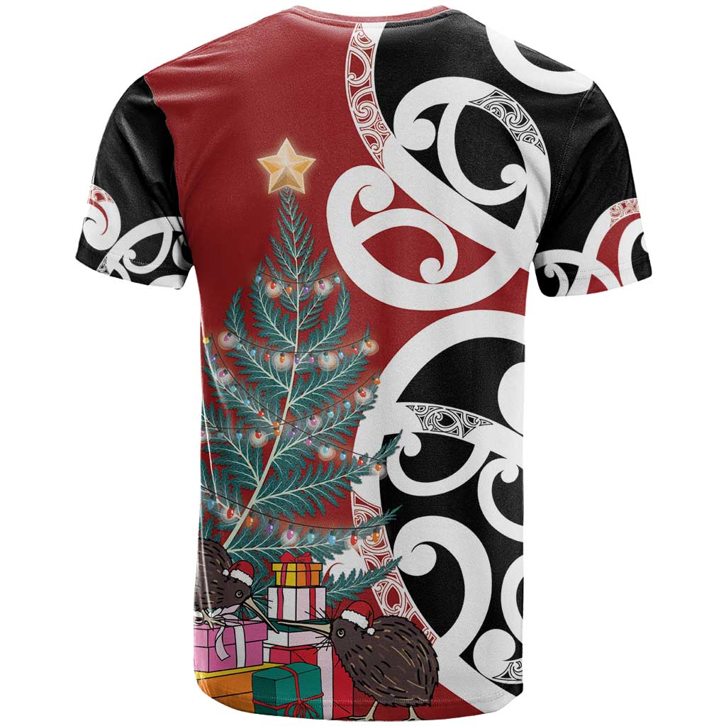New Zealand Silver Fern Christmas Tree T Shirt Meri Kirihimete - Aussie Hoodie